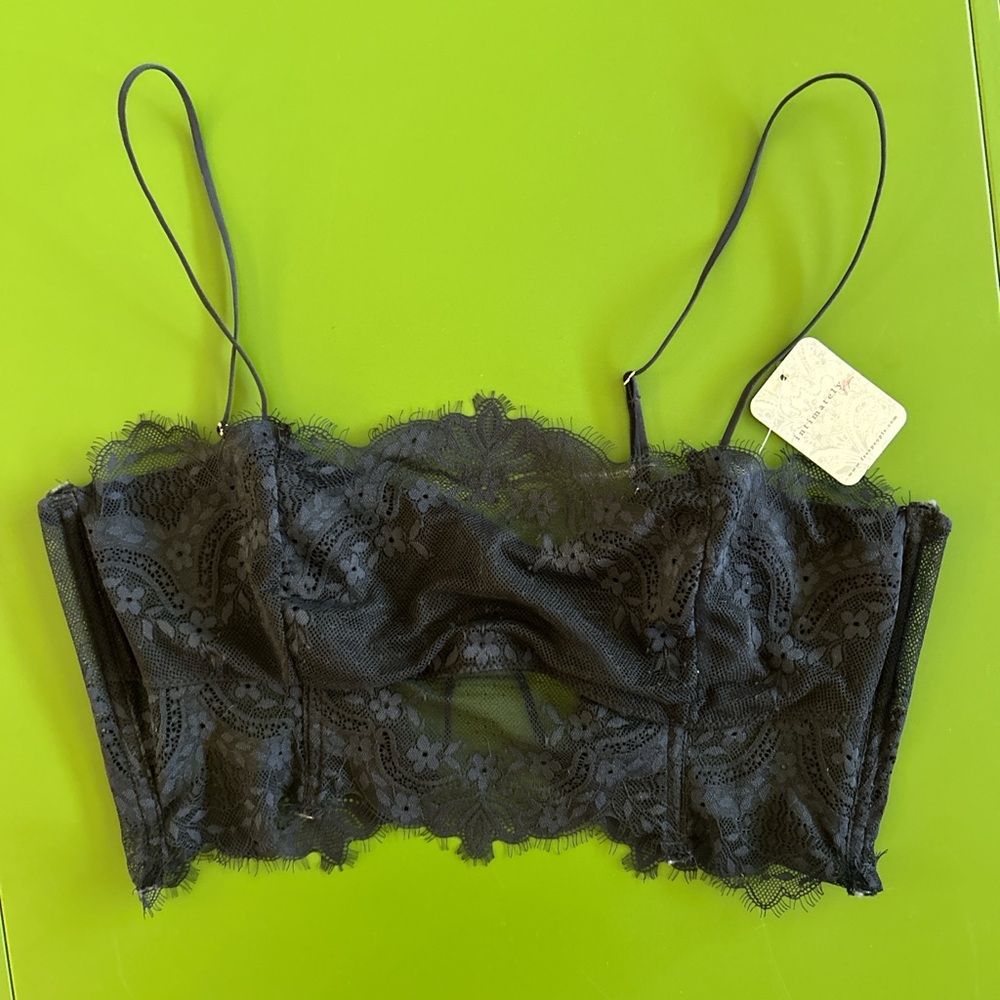 Free People Lace Bralette in Black